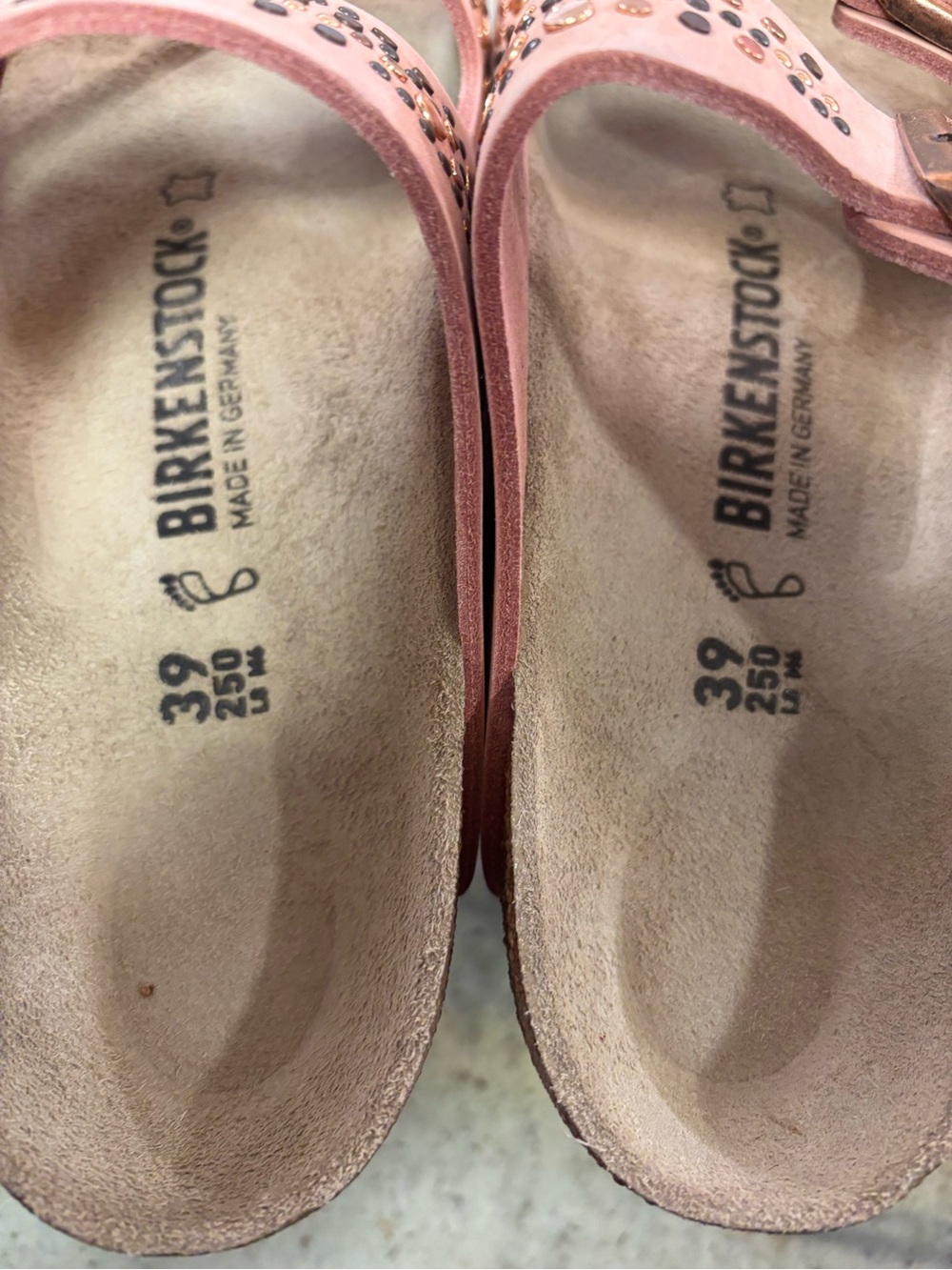 Birkenstock Women’s Pink Arizona Studded Two-Strap Sandal - Picture 2 of 5